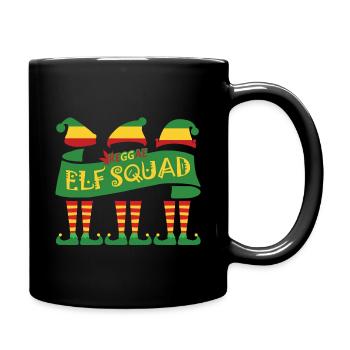 Reggae elf squad, noël, drôle, noël, rasta - Mug uni - noir - Droite
