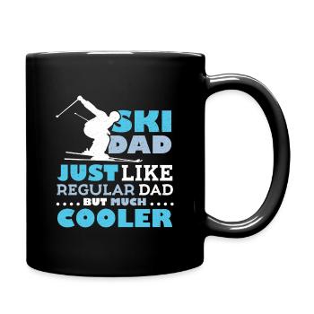 Ski Dad, Skifahren, Winterurlaub, Papa, schnee - Tasse einfarbig - Schwarz - Rechts