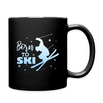 Born To Ski, abfahrtsski, Winterurlaub, Ski, xmas - Tasse einfarbig - Schwarz - Rechts