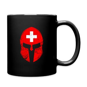 Schweiz Schweizer Flagge - Tasse einfarbig - Schwarz - Rechts