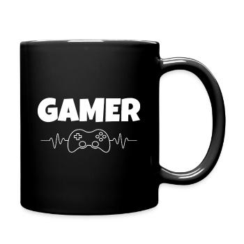 I am a gamer! Computer gamer gaming gift - Full Colour Mug - black - Right