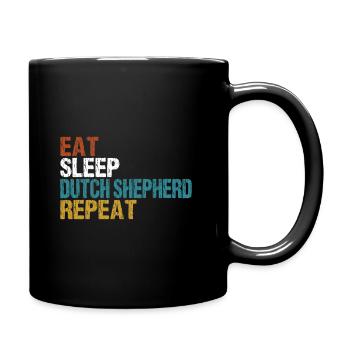 Dutch Shepherd Eat Sleep Repeat - Mug uni - noir - Droite