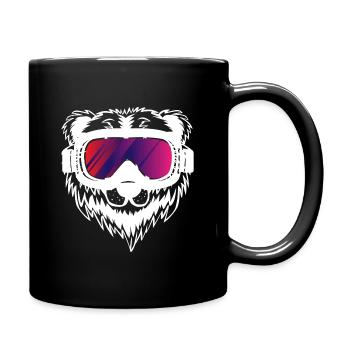 Ski skiing skier bear gift - Full Colour Mug - black - Right