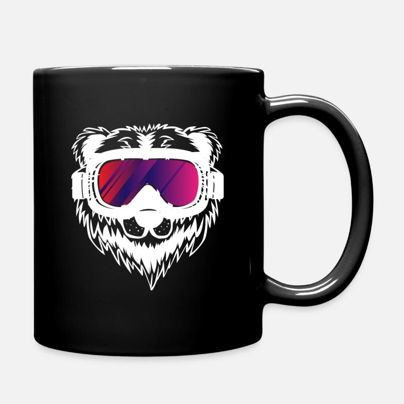 Ski Skifahren Skifahrer Bär Geschenk - Tasse einfarbig - Schwarz