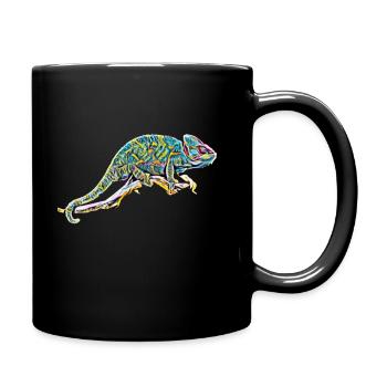 Chamäleon - Tasse einfarbig - Schwarz - Rechts
