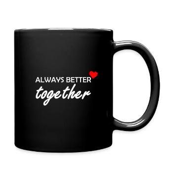 ensemble amour coeur - Mug uni - noir - Droite