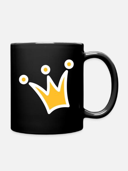 Krone Krönchen Prinzessinnenkrone Prinzessin Prinz - Tasse einfarbig - Schwarz
