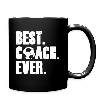 FUßBALL TRAINER T-SHIRT - Tasse einfarbig - Schwarz - Rechts