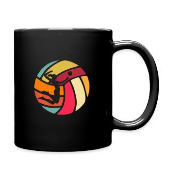 Volleyball retro vintage for female player - Full Colour Mug - black - Right