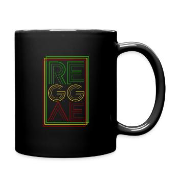Reggae Retro, Ragga, Jamaika, Rasta - Tasse einfarbig - Schwarz - Rechts