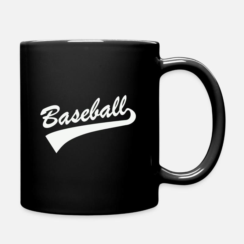 Baseball Schlagmann Logo Schriftzug Geschenk - Tasse einfarbig - Schwarz