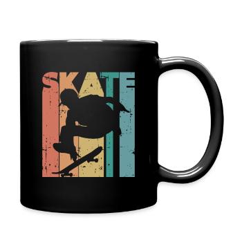 Retro skater, skateboarding, skateboarding, skating - Full Colour Mug - black - Right