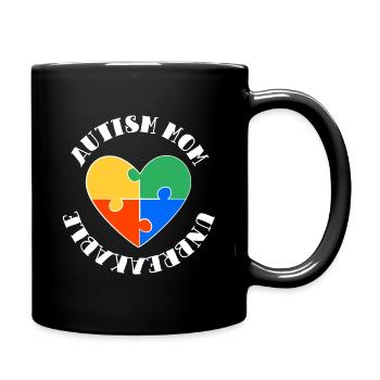 Autism Mom Unbreakable Autistic Awareness - Full Colour Mug - black - Right