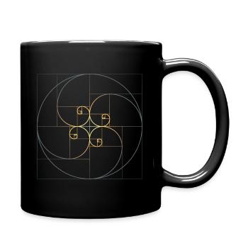 Fibonacci spirales géométrie de la section dorée Phi - Mug uni - noir - Droite