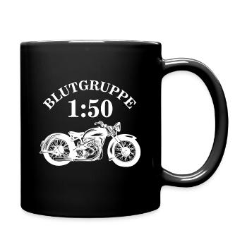 Blutgruppe 1 50 Moped DDR Ossi Ostalgie - Tasse einfarbig - Schwarz - Rechts
