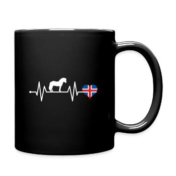 Islandpferd Isländer Pferd Pony Herzschlag - Tasse einfarbig - Schwarz - Rechts
