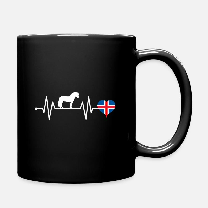 Islandpferd Isländer Pferd Pony Herzschlag - Tasse einfarbig - Schwarz