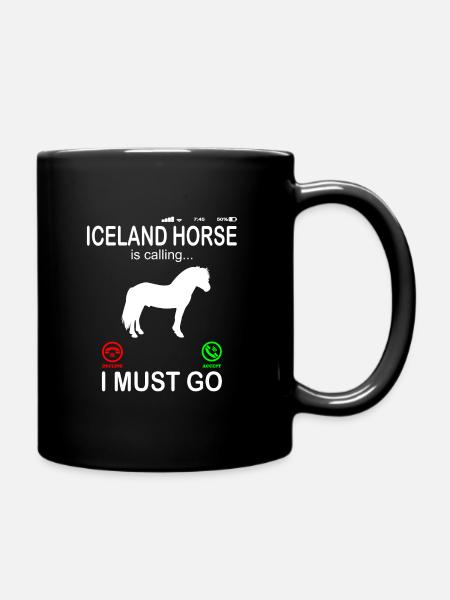 Cheval islandais appelle un téléphone drôle en disant - Mug uni - noir