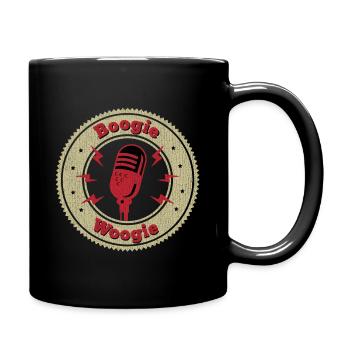 Boogie Woogie Vintage Mikrofon Geschenk - Tasse einfarbig - Schwarz - Rechts