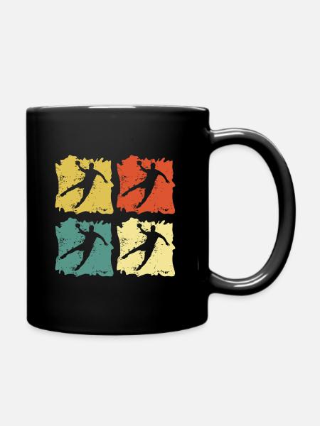 Handball Kreisläufer Retro Vintage Pop Art - Tasse einfarbig - Schwarz