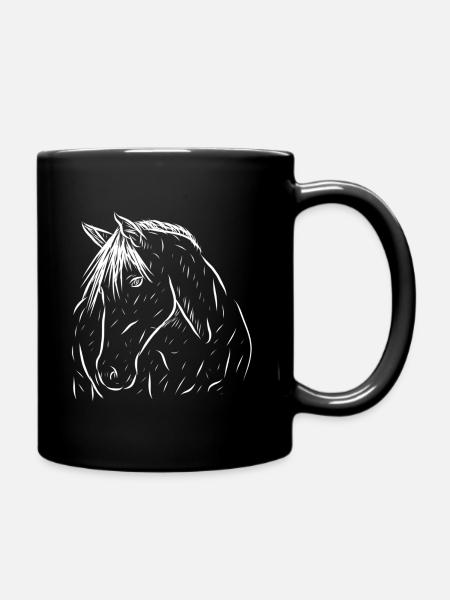 Pferd - Tasse einfarbig - Schwarz
