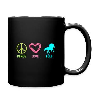Tölt Icelandic horse Icelandic horse Peace Love - Full Colour Mug - black - Right