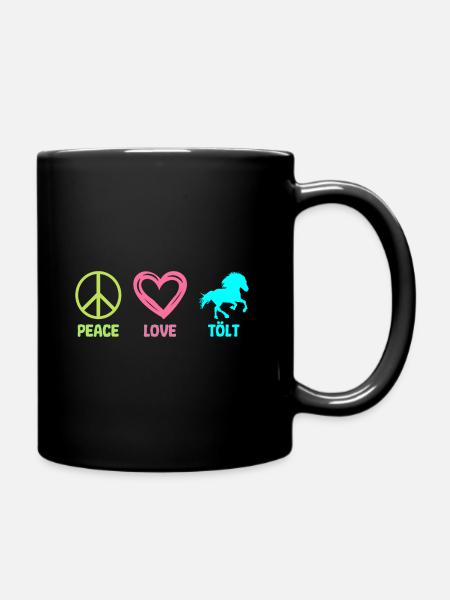 Tölt Cheval islandais Cheval islandais Peace Love - Mug uni - noir