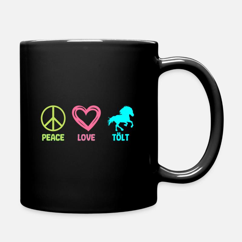 Tölt Islandpferd Isländer Pferd Peace Love - Tasse einfarbig - Schwarz
