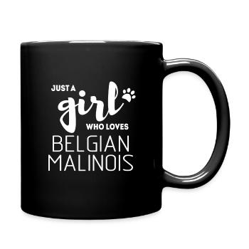 Just a girl who loves belgian malinois - Full Colour Mug - black - Right