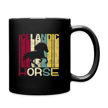Islandpferd Tölt Isländer Retro Vintage Silhouette - Tasse einfarbig - Schwarz - Rechts