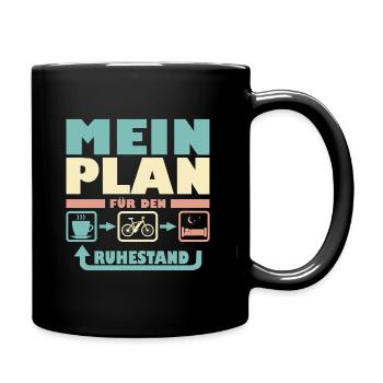 Rente Ruhestand E-Bike Fahrrad für Rentner Opa - Tasse einfarbig - Schwarz - Rechts