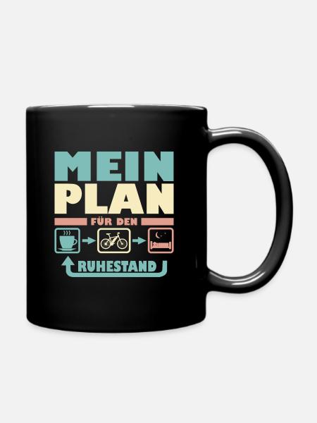 Rente Ruhestand E-Bike Fahrrad für Rentner Opa - Tasse einfarbig - Schwarz