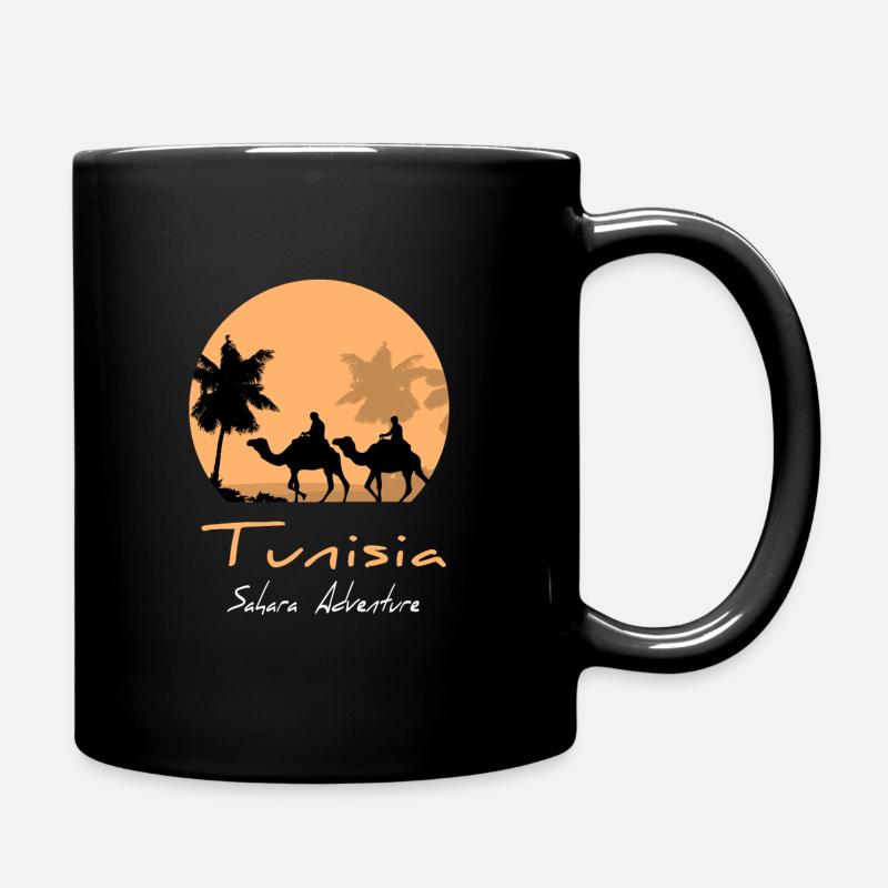 Tunesien - Kamelkarawane im Mondschein - Tasse einfarbig - Schwarz