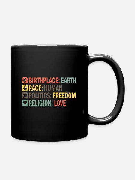Birthplace Earth Race Human Anti Rassismus - Tasse einfarbig - Schwarz