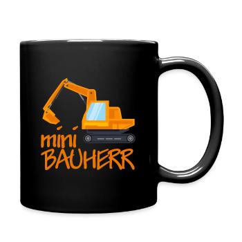 Bauherr Hausbau Geschenk - Tasse einfarbig - Schwarz - Rechts