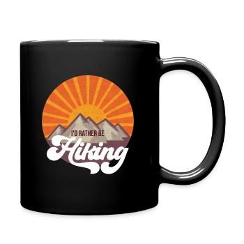 Hiking mountains vintage hike gift - Full Colour Mug - black - Right