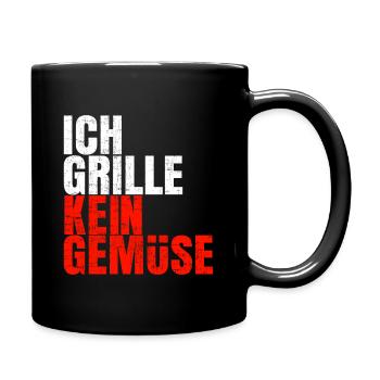Grillen - Grillmeister - Grillkönig - Gemüse - Tasse einfarbig - Schwarz - Rechts