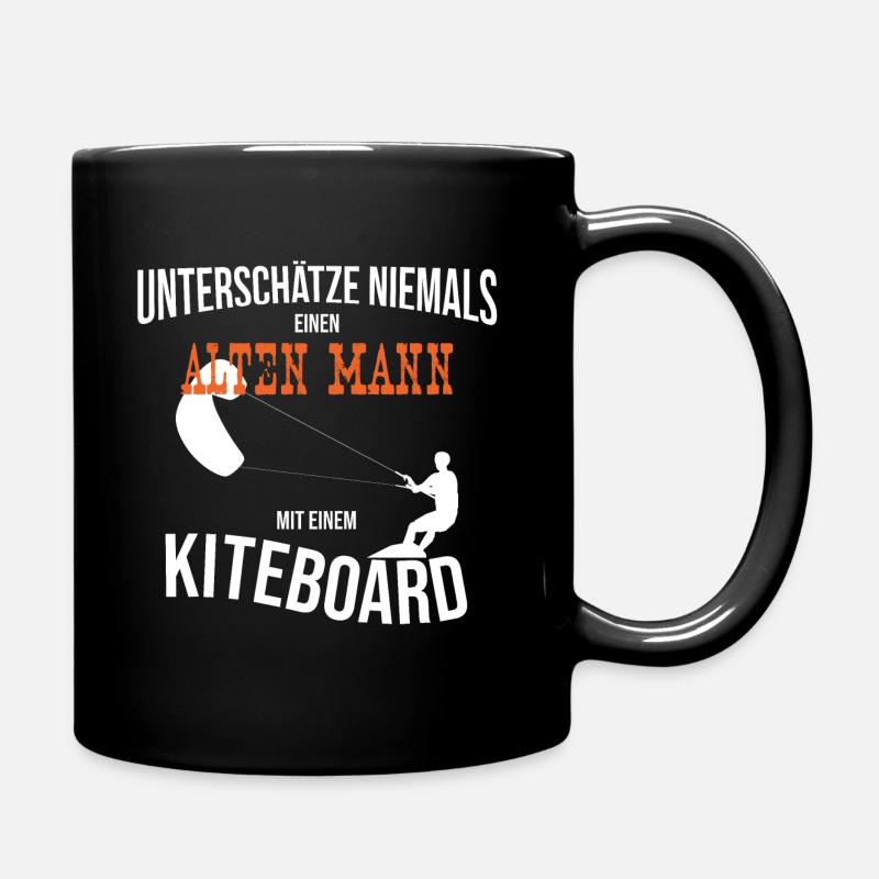 Alter Mann Kiteboard - Kitesurfen - Geschenk - Tasse einfarbig - Schwarz