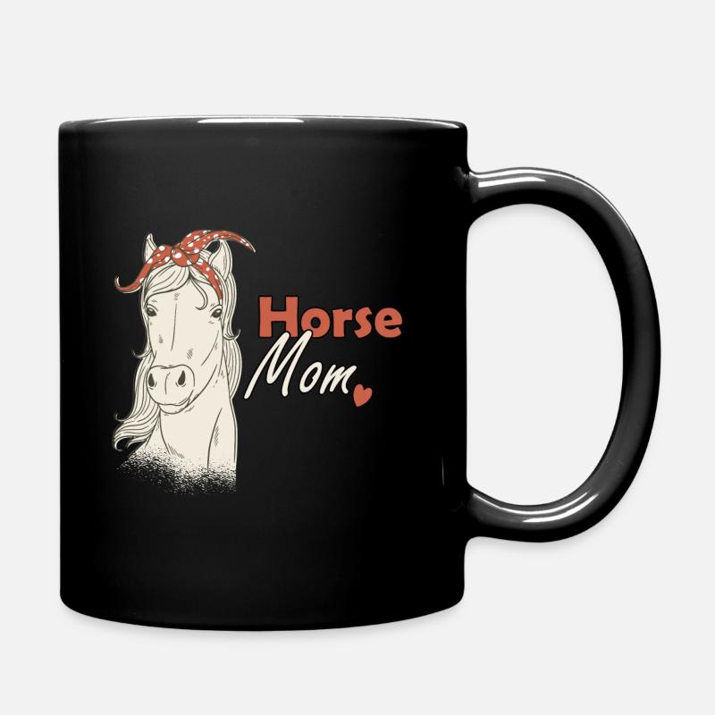 Cheval cheval maman masque chevaux maman cheval humain - Mug uni - noir