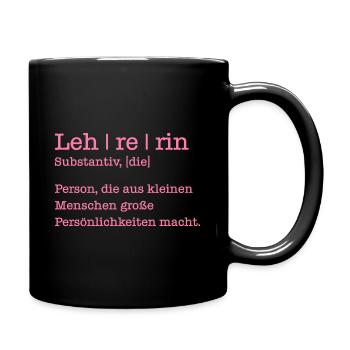 Lehrerin Geschenk Student Schule - Tasse einfarbig - Schwarz - Rechts