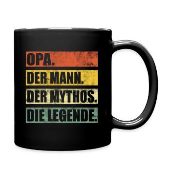 Opa Legende Lustiger Spruch - Tasse einfarbig - Schwarz - Rechts