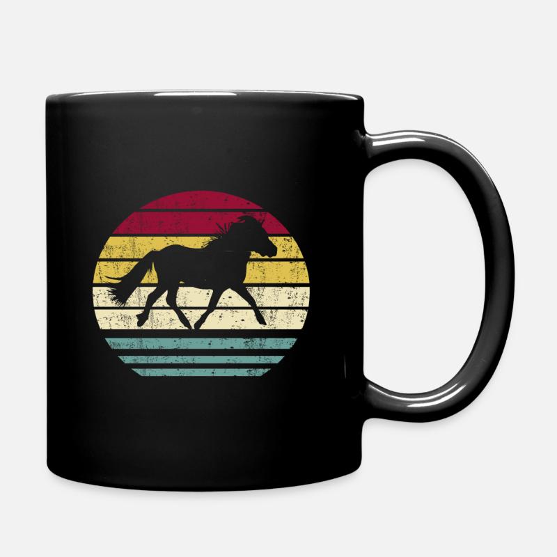Shetland Pony Pferd Shetlandpony Retro Silhouette - Tasse einfarbig - Schwarz