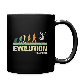 Volleyball Beach Volleyball Evolution Retro Funny - Full Colour Mug - black - Right