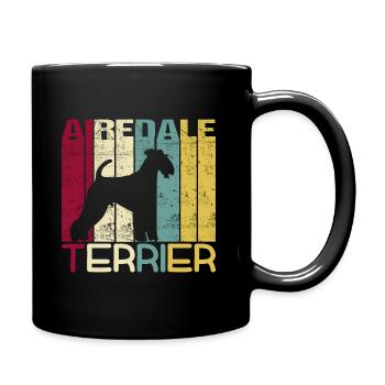Airedale Terrier Chien Chien Rétro Vintage - Mug uni - noir - Droite