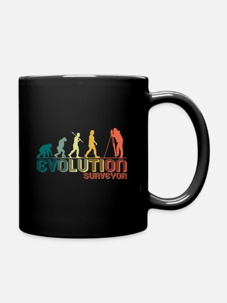 Surveyor Surveyor Evolution Retro Funny - Full Colour Mug - black
