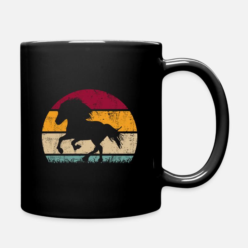 Islandpferd Tölt Isländer Pferde Retro Silhouette - Tasse einfarbig - Schwarz