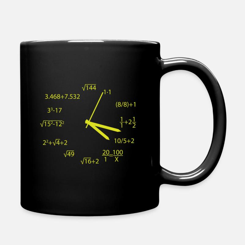 Mathe Uhrzeit Spass Schule Geschenk - Tasse einfarbig - Schwarz