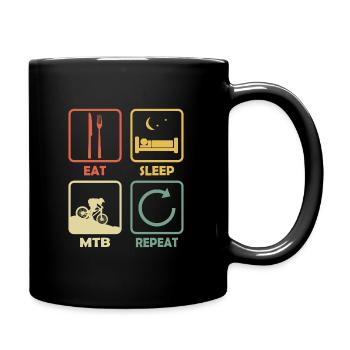 VTT VTT EAT Sleep Proverbe Retro Drôle - Mug uni - noir - Droite