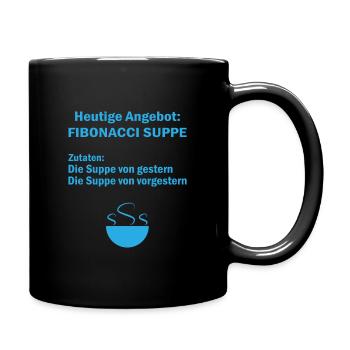 Mathe Spruch Suppe Schule Student Geschenk - Tasse einfarbig - Schwarz - Rechts
