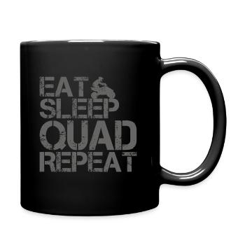 Quad Bike Eat Sleep Grunge saying for quad riders - Full Colour Mug - black - Right
